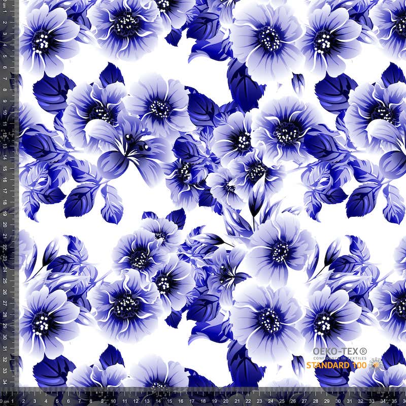 Jersey med blåe  blomster