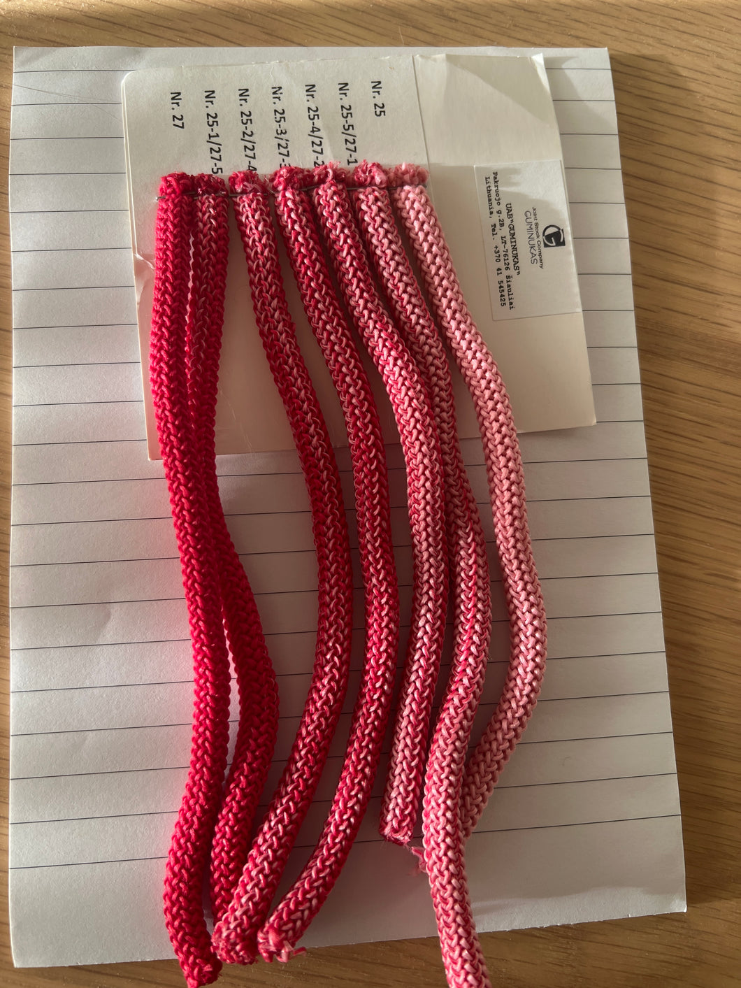 Ombré sett farge Rosa 25-27, 5mm