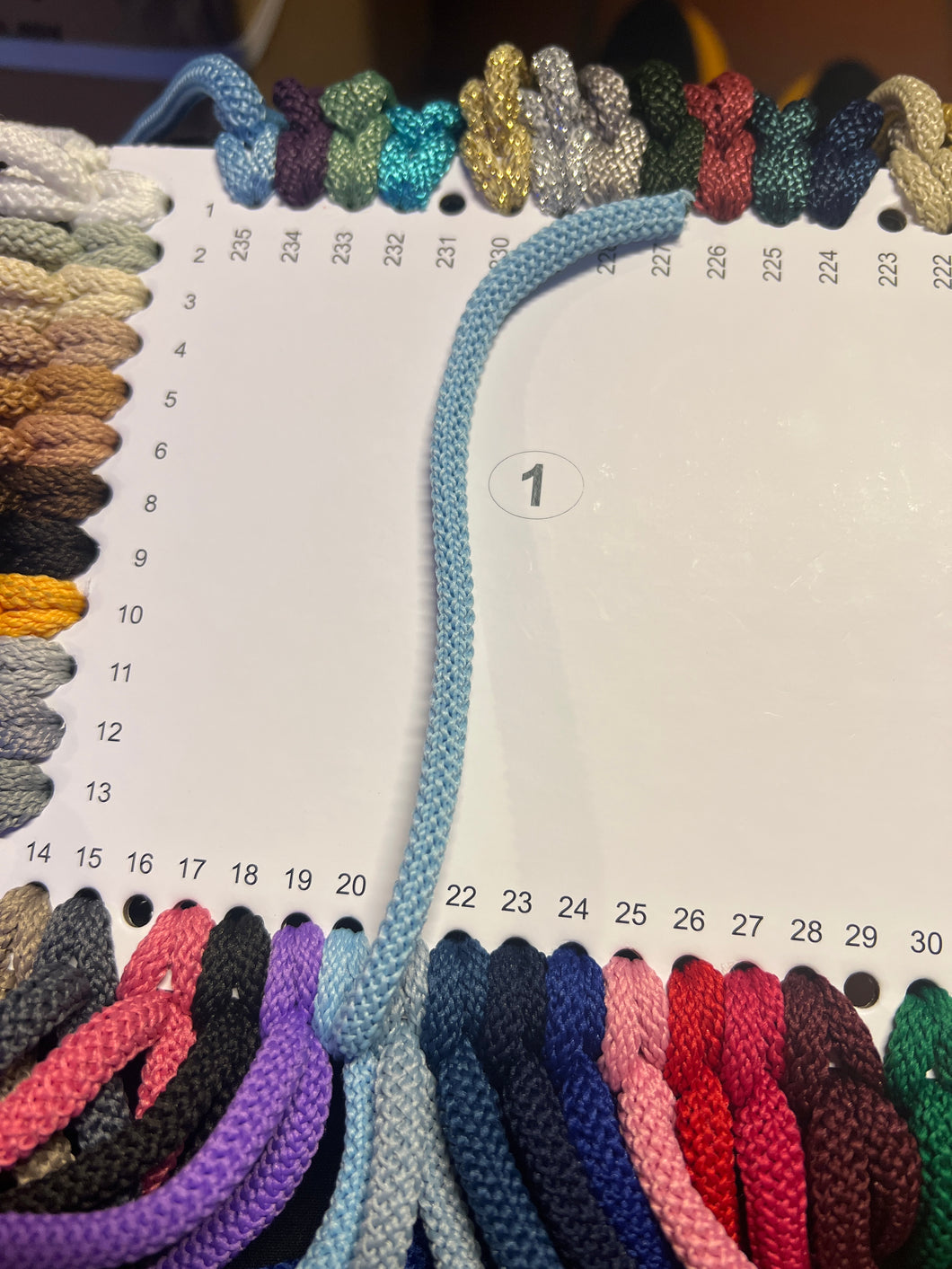 Hekletråd 5-6 mm lyseblå 20